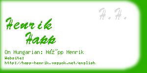henrik happ business card